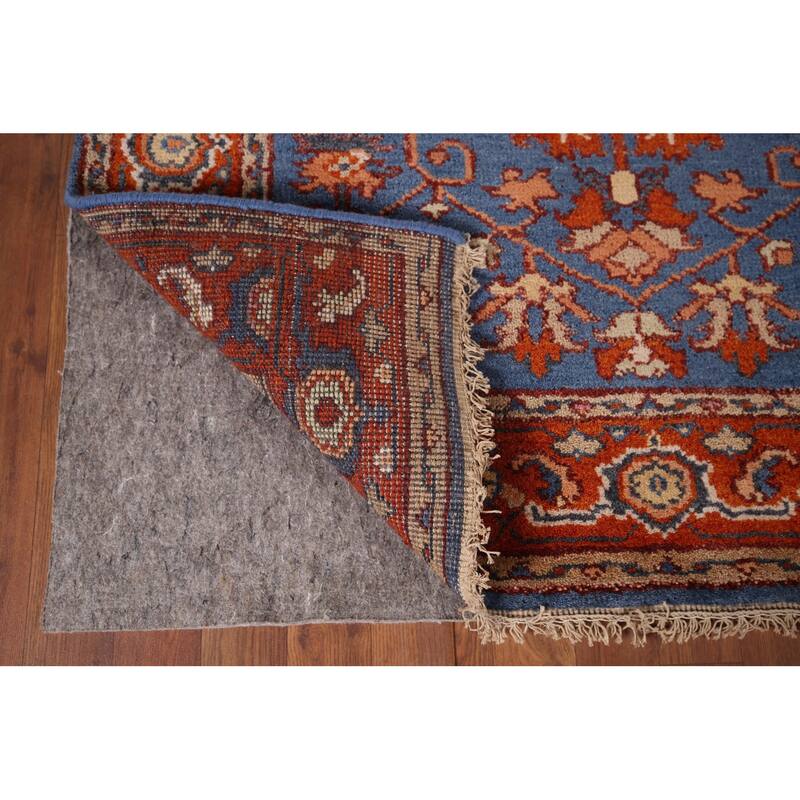 Blue Oushak Indian Area Rug Hand-Knotted Wool Carpet - 3'11"x 5'9"
