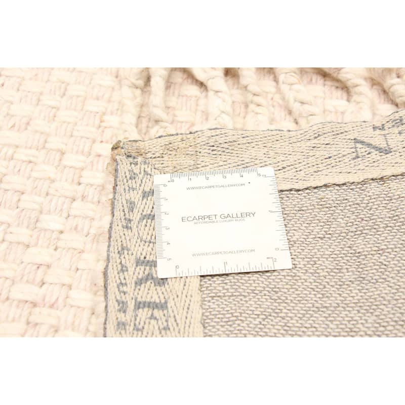 ECARPETGALLERY Braid weave Sienna Beige Wool Rug - 5'0 x 7'11