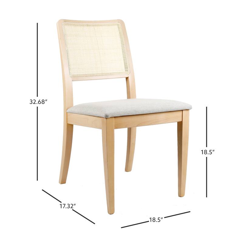 Linon Birkner Solid Wood Rattan Dining Chair