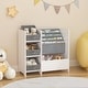 preview thumbnail 4 of 15, Kids Bookshelf and Toy Storage Organizer,Multifunctional 4 Tier Kids Book Shelf with 3 Collapsible Fabric Drawers