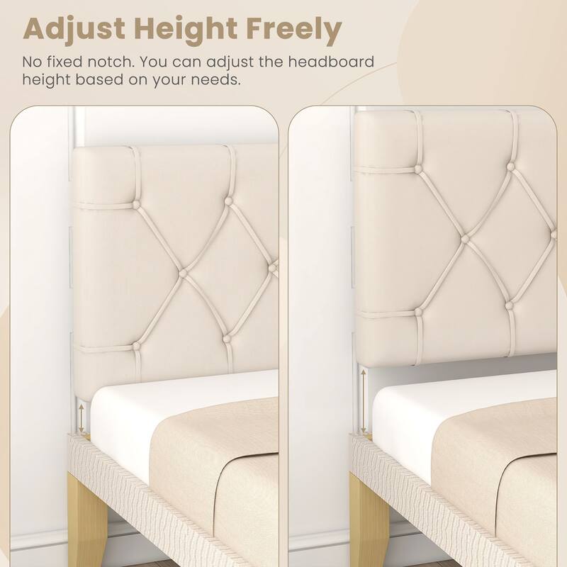 Gymax Upholstered Headboard for Twin Size Bed w/ Fabric Upholstery