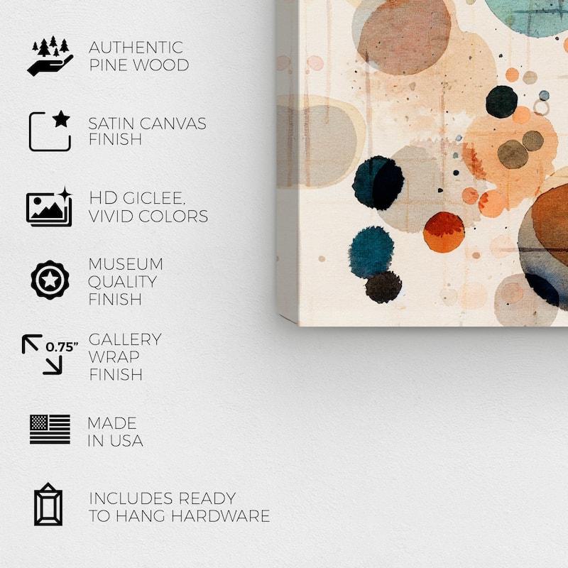 Wynwood Studio Canvas Abstract Inked Contemporary Brown and Mid-Century Modern Wall Art Canvas Print