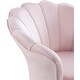 preview thumbnail 6 of 16, Angelina Velvet Scalloped Back Barrel Accent Chair w/ Metal Legs