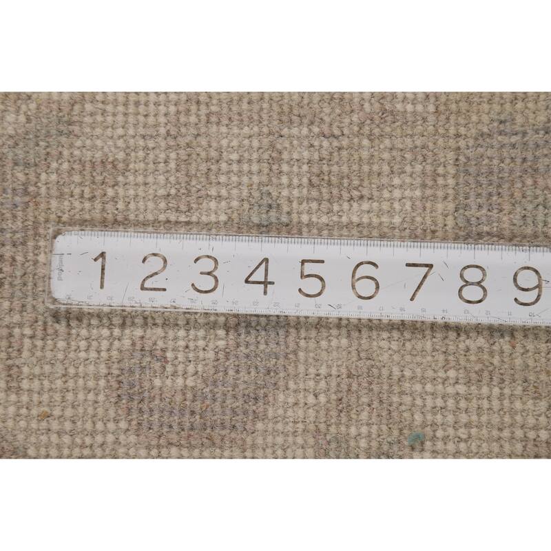 All-Over Ivory Floral Oushak Indian Area Rug Handmade Wool Carpet - 8'4" x 11'10"