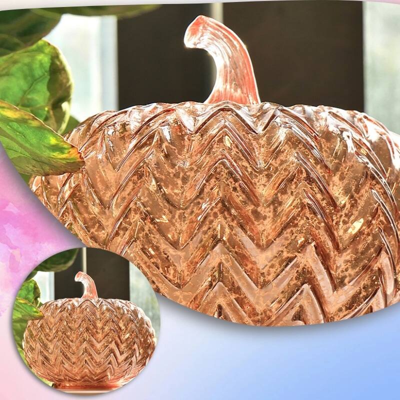 Mercury Glass Pumpkin Lights with Timer – Fall Halloween Table Decorations for Home & Thanksgiving Decor