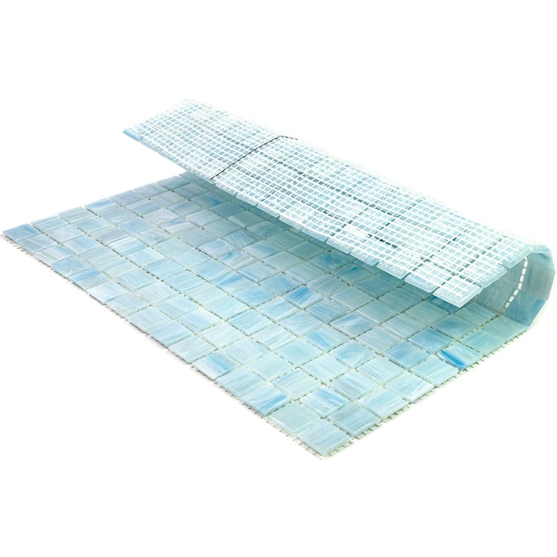 Apollo tile 12" x 12" Celestial Glossy Columbia Blue Glass Tile (20 sq ft/case) - 20 Pack
