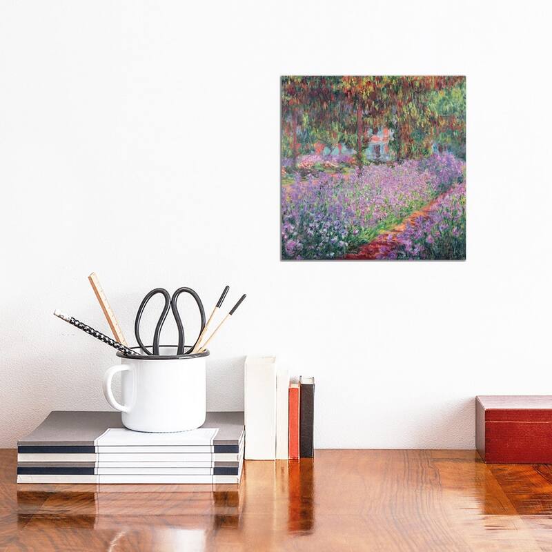 iCanvas "The Artist's Garden at Giverny, 1900 " by Claude Monet Canvas Print - 12x12x0.75