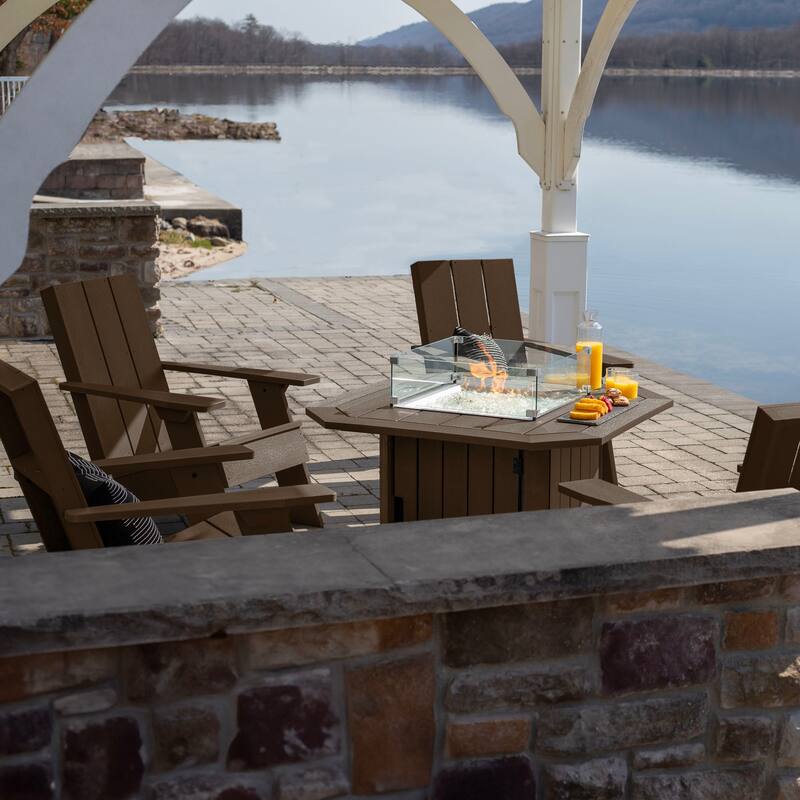 HIGHWOOD Modern Adirondack 5-Piece Fire Pit Conversation Set