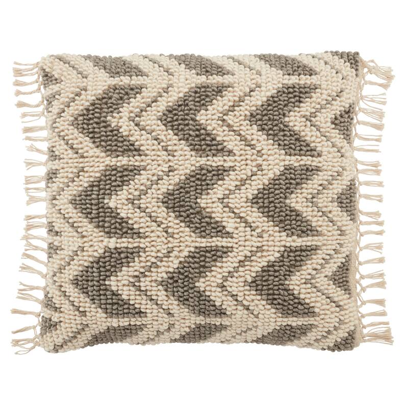 Acheron Chevron Pillow - 22"X22" Cover Only - Gray/Ivory