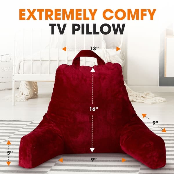 dimension image slide 3 of 10, Cheer Collection Kids Memory Foam TV And Reading Pillow