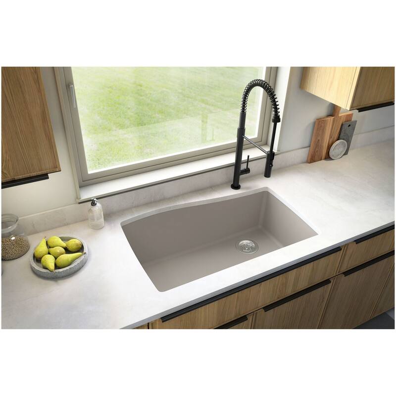 Karran USA QU-722-PK1 Quartz QU 33-1/2" Undermount Single Basin Quartz