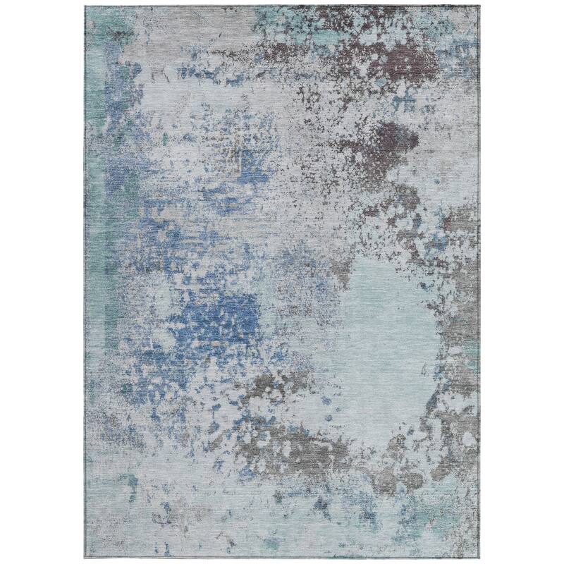 HomeRoots Abstract Transitional Rectangle Outdoor Rug