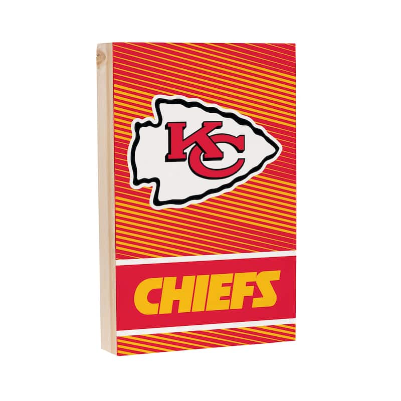 Kansas City Chiefs Wooden Tabletop Mantel Shelf Sign