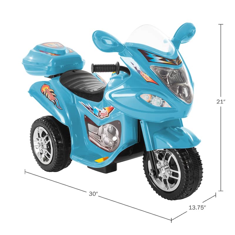 Rider Kids Motorcycle - 3-Wheel Electric Ride-On Car with Reverse, Sounds, Headlights - 6V Battery Motorbike for Ages 3 to 6