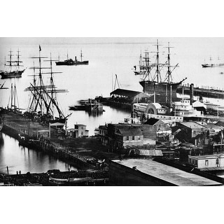 San Francisco Wharves Black and White Gallery Wrapped Canvas - Bed Bath ...