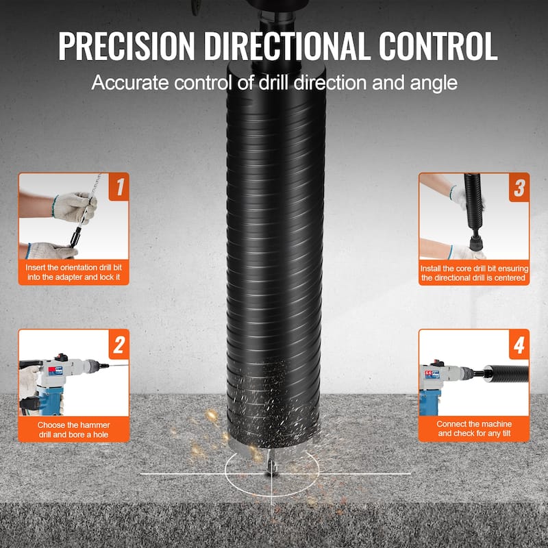 Core Drill Bit, 2.5" Wet/Dry Diamond Core Drill Bits for Brick and Block, Concrete Core Drill Bit with Pilot Bit Adapter