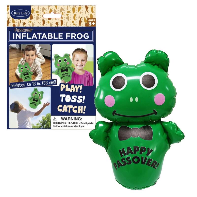 20.75" Green and Black Unique Inflatable Hoppy Passover Frog