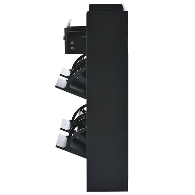 Slim Entryway Shoe Rack with 4 Drawers, Shoe Cabinet for Hallway or Mudroom Storage Solutions