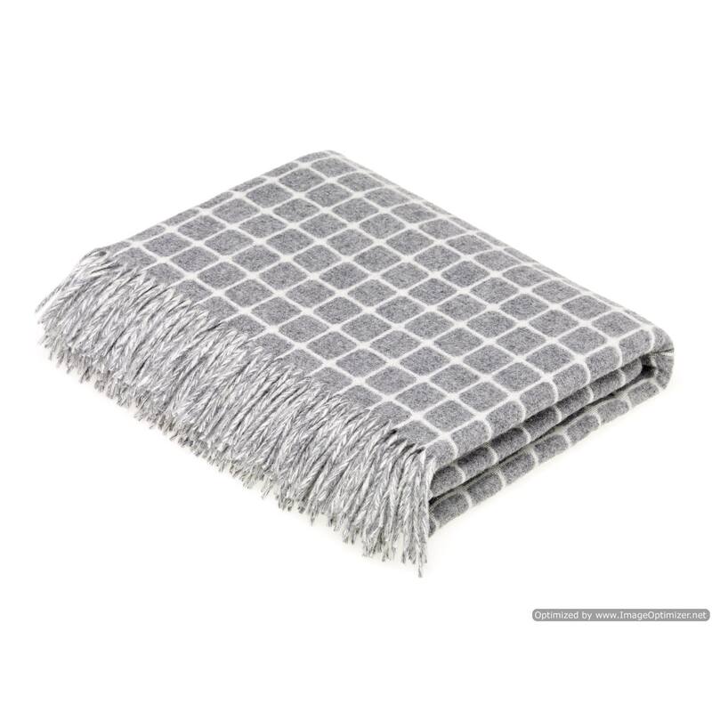 Athens Merino Lambswool Throw - Made in England - Gray