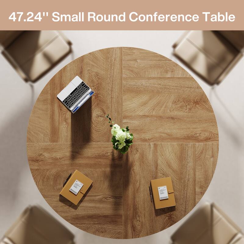 47 Inch Round Conference Table for 4-6 - 47.24" W x 47.24" D x 29.92" H