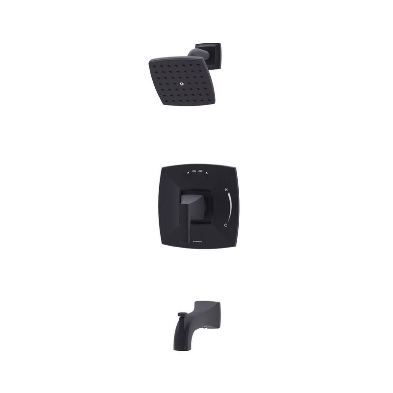 Symmons 569215TRM Oak Tub and Shower Trim Package with 1.5 GPM Single - Matte Black