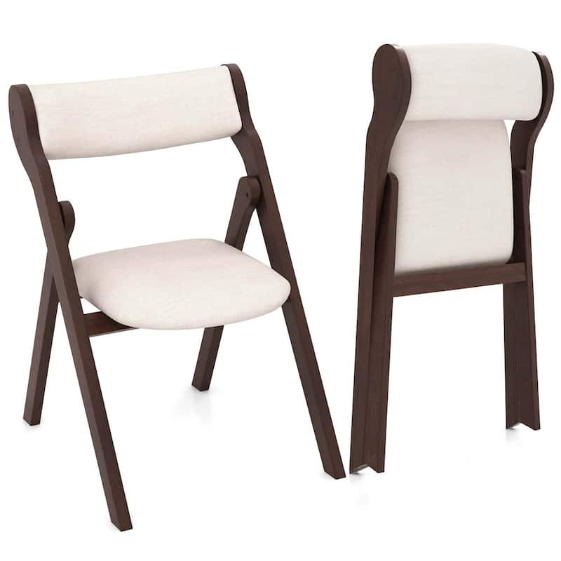 2/4PCS Folding Dining Chairs Foldable Accent Chairs Modern Side Chairs - Set of 2