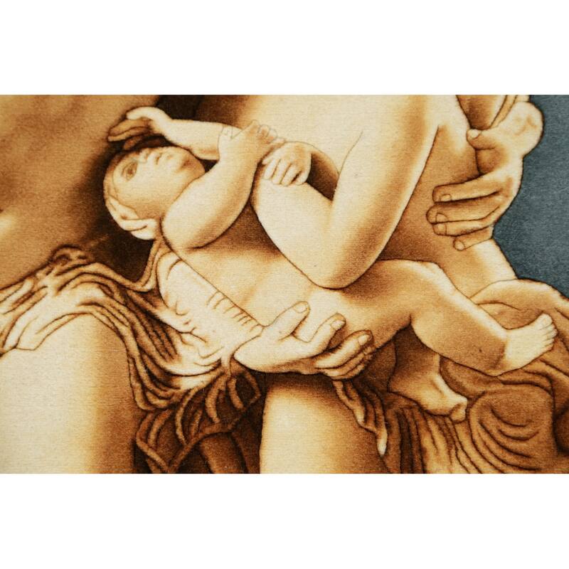 Hand Knotted Oriental 100% Wool Carpet Traditional Pictorial Yellow & Gold Tabriz Area Rug - 3' 6'' X 2' 2''