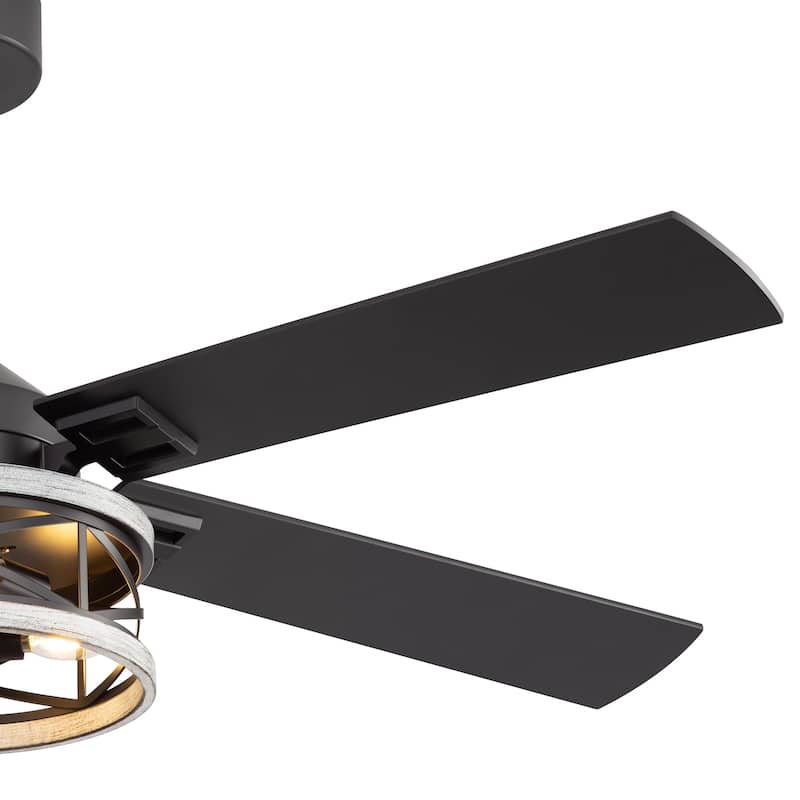 52-inch Reversible 5-Blade Caged Ceiling Fan with Remote and Light Kit