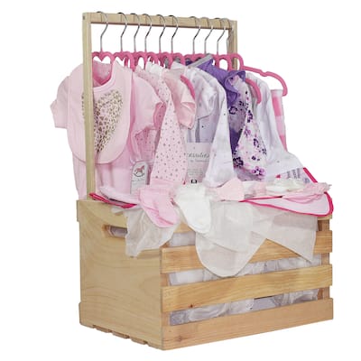 43 Pc Girl Clothing Baby Shower Gift Crate