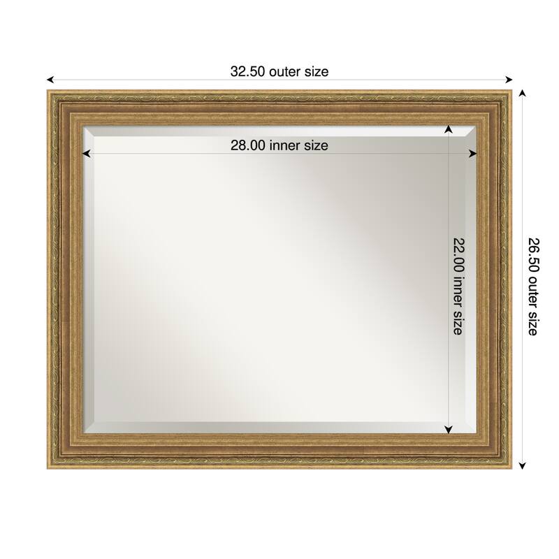 Elliot Gold Beveled Framed Wall Mirror - Elliot Gold - 33 x 27 in