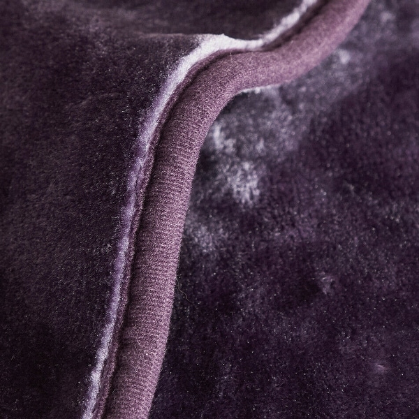Heavy Mink Plush Blanket Embossed Pattern Purple On Sale Bed