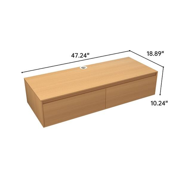 47'' Wall Mounted Floating Solid Wood Bathroom Vanity - 47.24''X18.90 ...