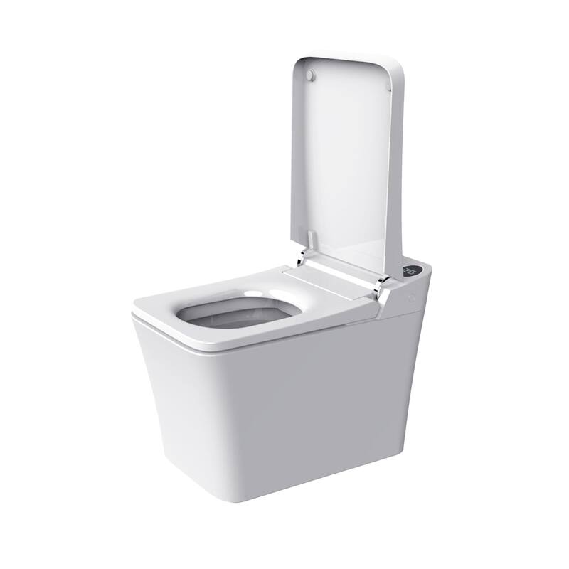 Square Electric Smart Bidet Toilet 1.06/0. 87GPF in White with Auto Flushing, Multi Washing, Antibacterial Seat