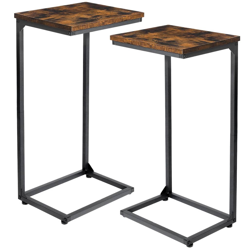 C Tables End Table, TV Trays Set of 2, Couch Table for Small Space, Bedside Tables for Living Room, Bedroom, Office