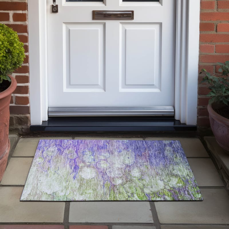 Machine Washable Indoor/ Outdoor Chantille Modern Abstract Rug