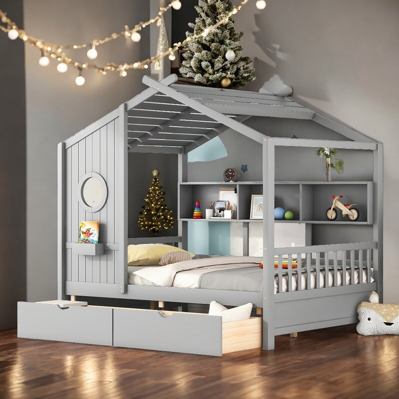 Kids full size beds shop with storage