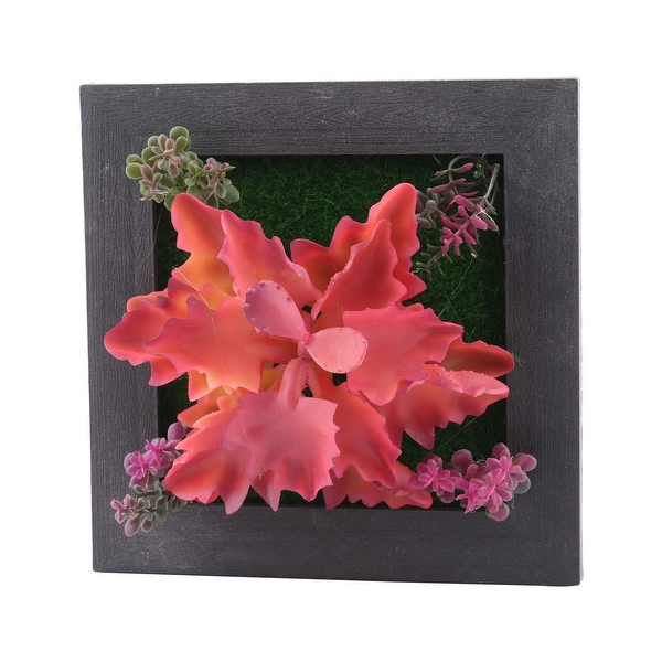 Living Room Plastic Wall Hanging Artificial Succulent Plant Flower Decor Frame