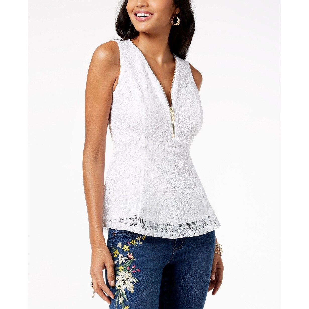 thalia sodi zip peplum sweater