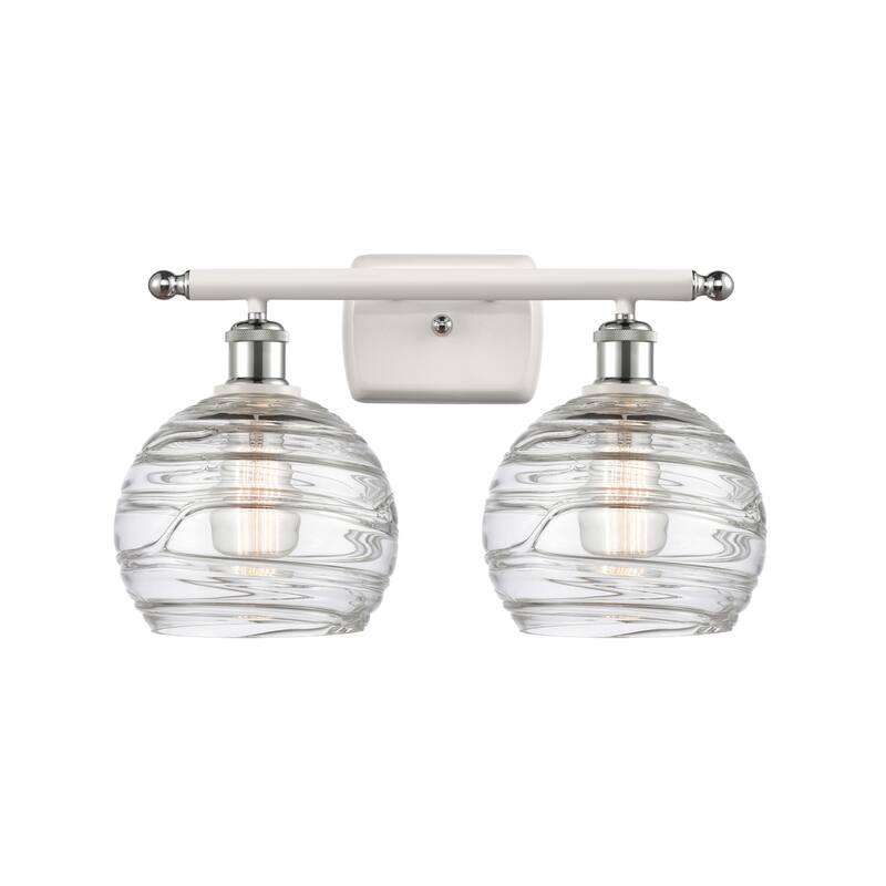 Innovations Lighting Deco Swirl 2 Light 16" Wide Bathroom Vanity Light - White and Polished Chrome / Clear