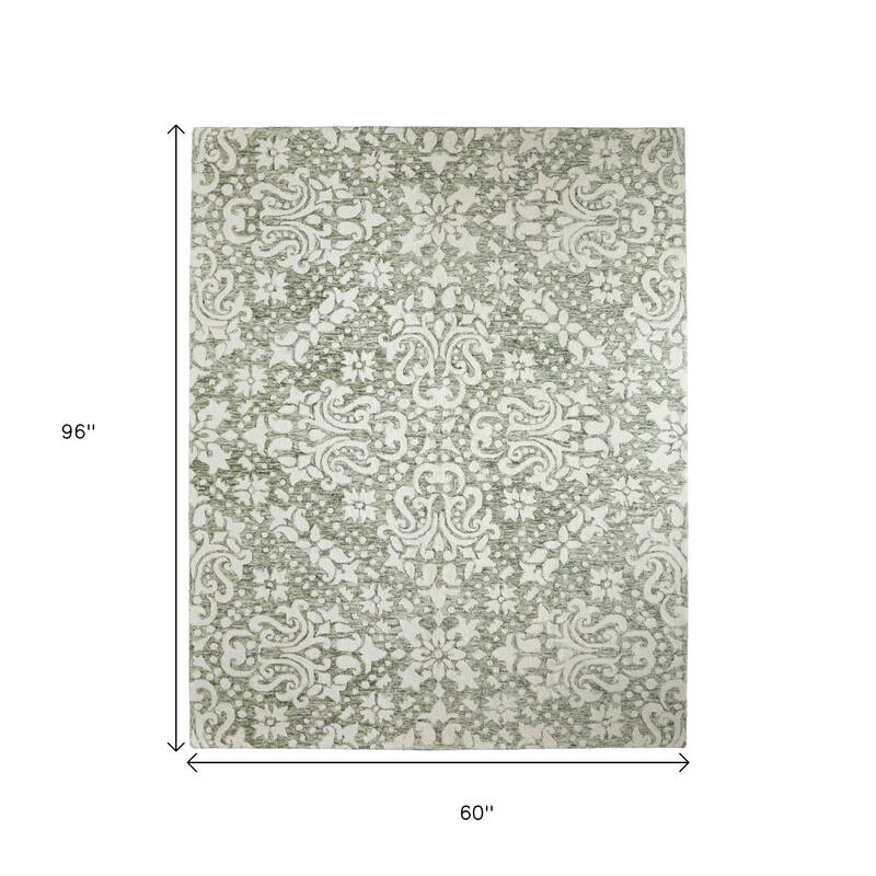 HomeRoots Floral Traditional Rectangle Area Rug