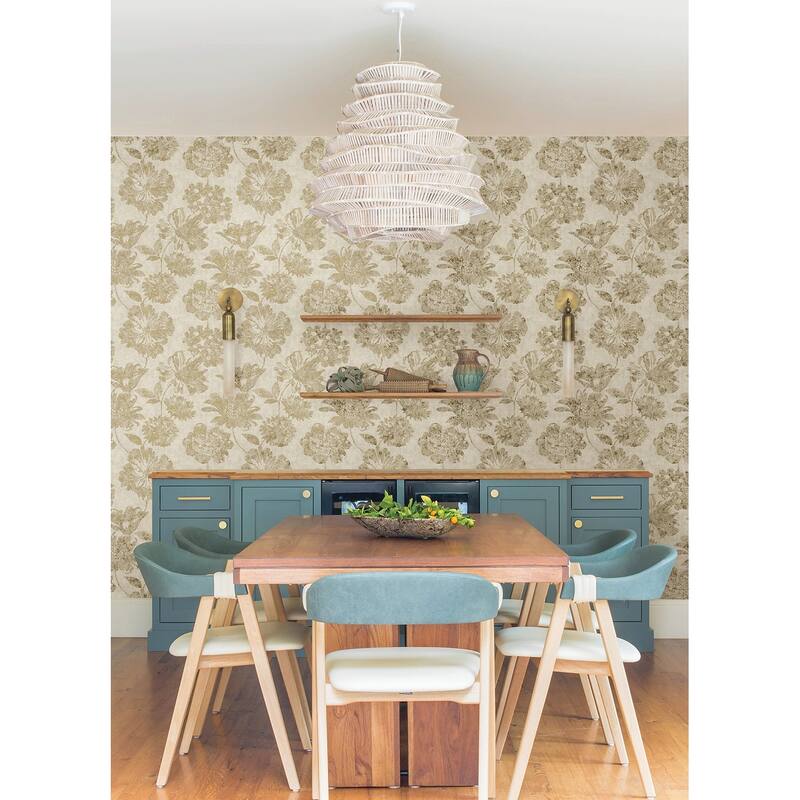 A-Street Prints Kala Gold Floral Wallpaper