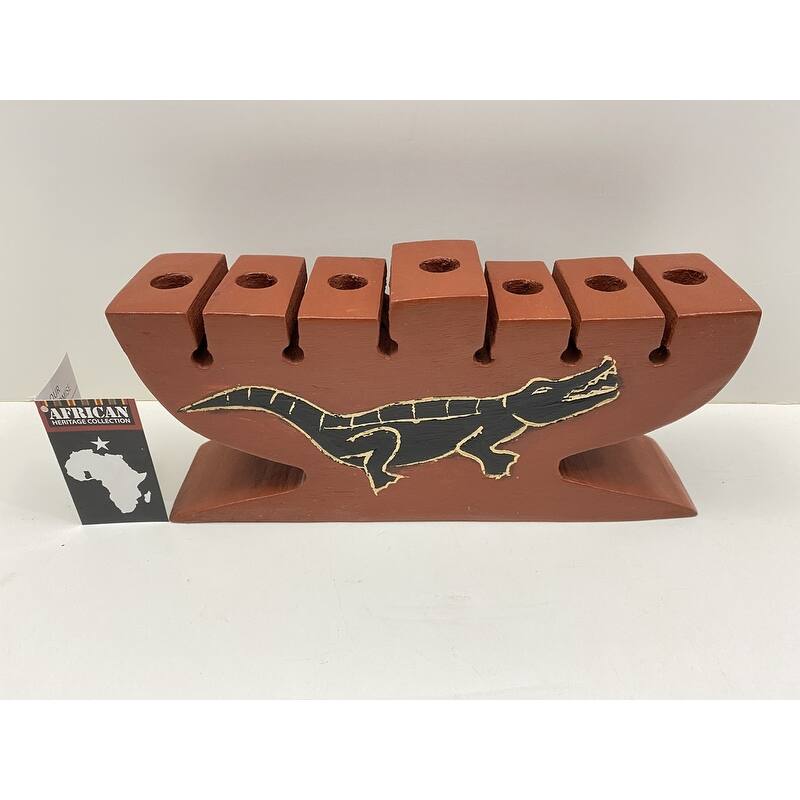 Hand-designed Kwanzaa "Gator-Design " Candle Holder (GH)