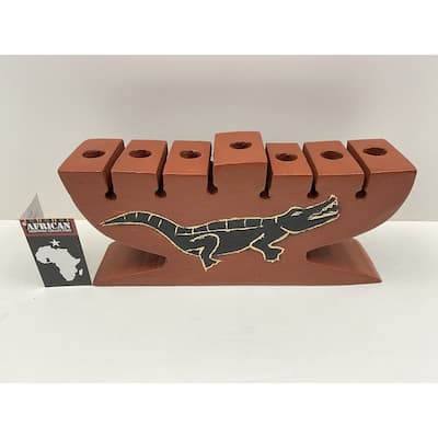 Hand-designed Kwanzaa "Gator-Design " Candle Holder (GH)