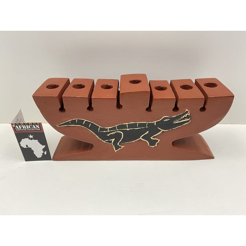 Hand-designed Kwanzaa "Gator-Design " Candle Holder (GH)