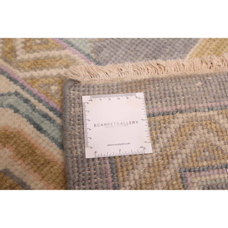 ECARPETGALLERY Hand-knotted Modern Oushak Dark Grey Wool Rug - 9'9 x 13'9