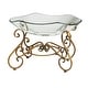 preview thumbnail 12 of 15, Clear Glass Kitchen Serving Bowl with Gold Metal Scroll Base