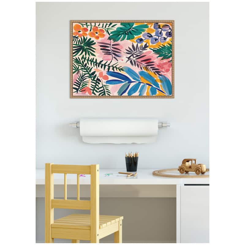 Kate and Laurel Sylvie Jungle Botanical Framed Canvas by Amy Lighthall