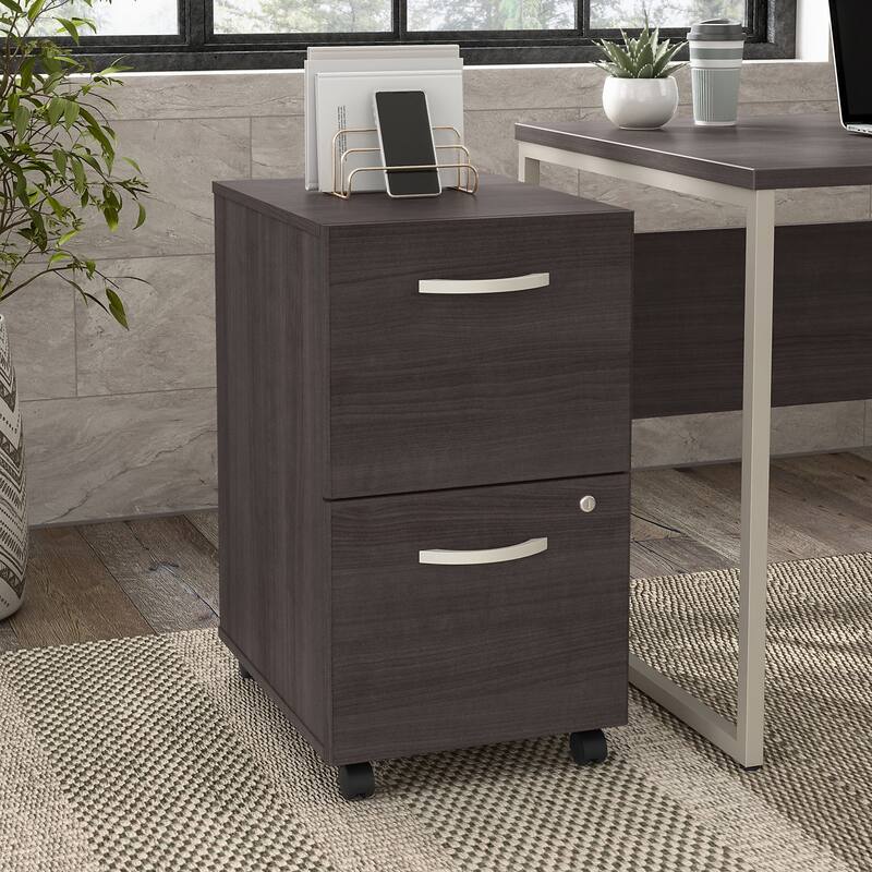 Hybrid 2 Drawer Mobile File Cabinet by Bush Business Furniture - Storm Gray