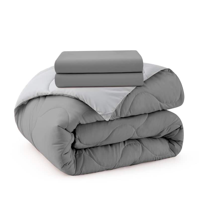 Lightweight Reversible Down Alternative Comforter Set