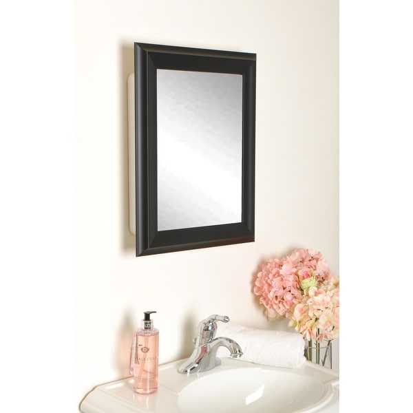 Black medicine top cabinet recessed